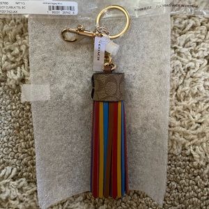 COACH SIGNATURE COLOR BLOCK KEYCHAIN , NWT !!! LARGE